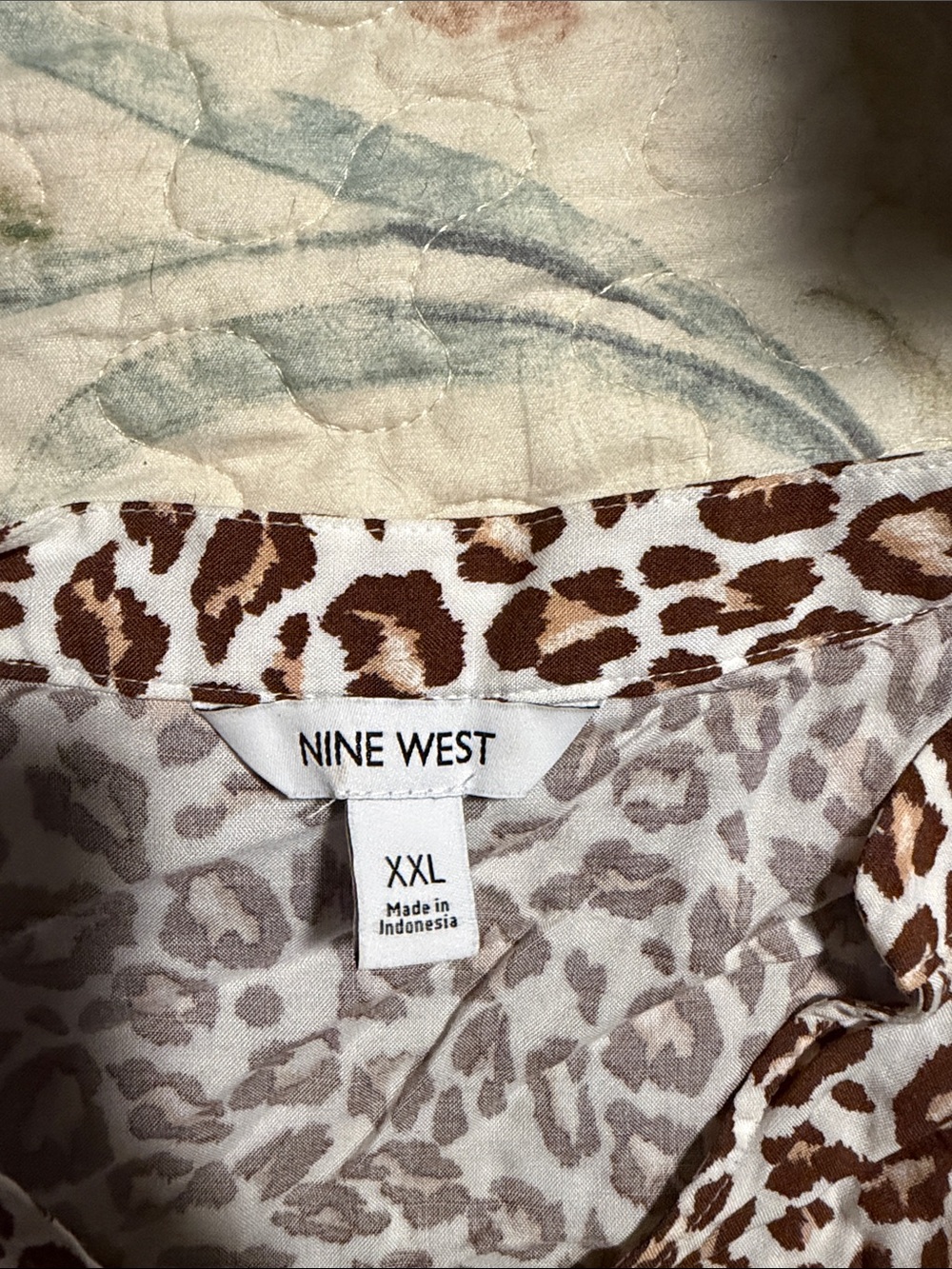 Nine West Cream and Brown Leopard Print Tiered Midi Dress - Picture 2 of 3
